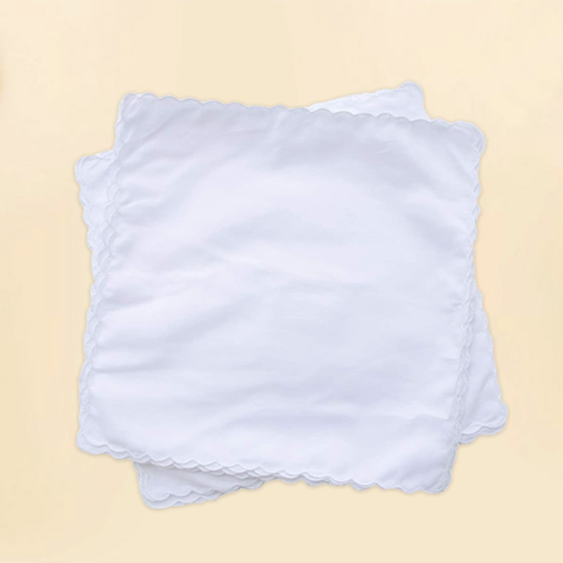 Pure cotton white handkerchief pure white square towel painting hand-painted tie-dyed handmade tooth edge embroidery factory wholesale