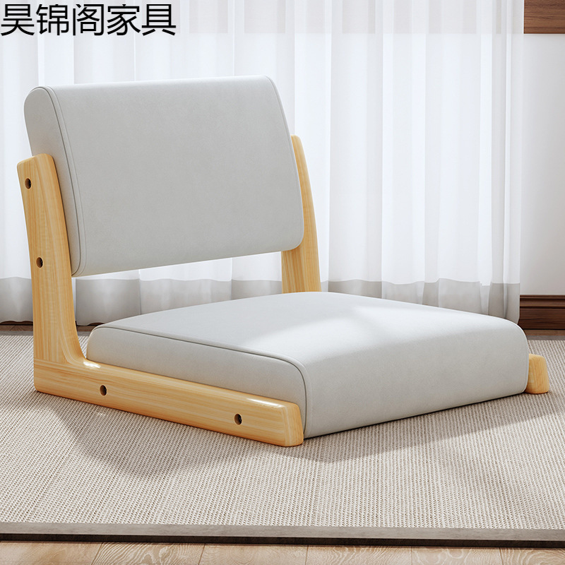 Кресло-матрас татами японского стиля из массива дерева для окна без ножек, с подлокотником, пуф