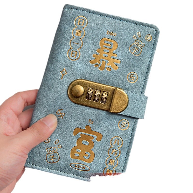 2025 Password Lock Cash Saving Book Can Be Placed in Cash Storage Bag Large Capacity Money Clip Popular Financial Management Storage Book