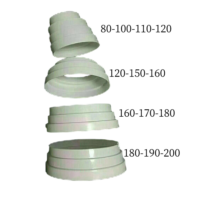 Manufacturers directly supply all kinds of split variable diameter tube shear-free variable diameter ring size joint converter range hood PVC tube