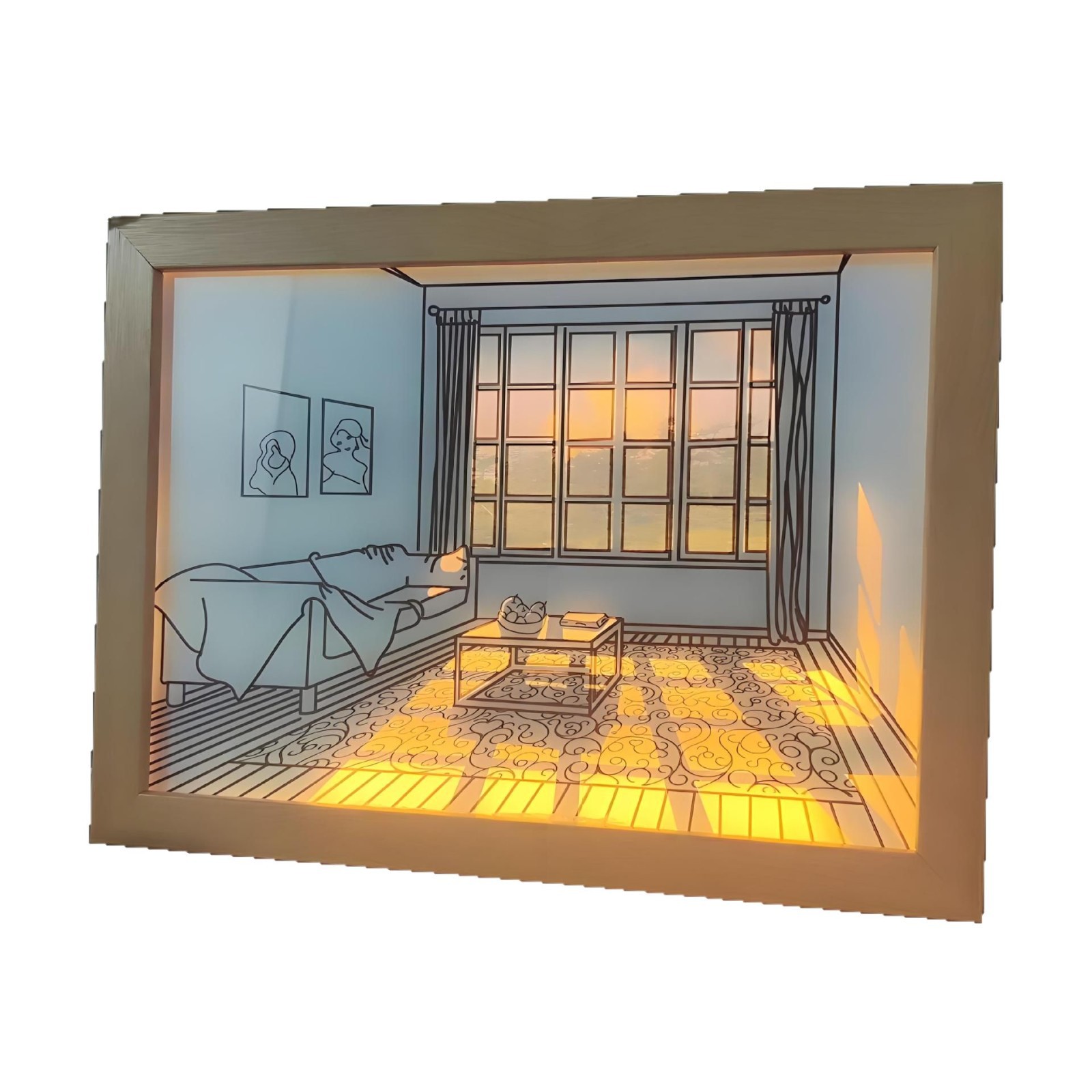 Color painting printing processing acrylic lighting painting style super multi-definition luminous painting decoration hanging table painting