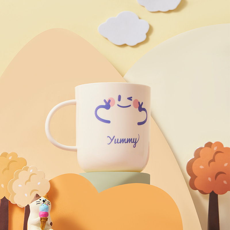 Cute cartoon mouthwash cup tooth cup smiley face children's student dormitory rustle mouth cup brush cup heat transfer printing wholesale