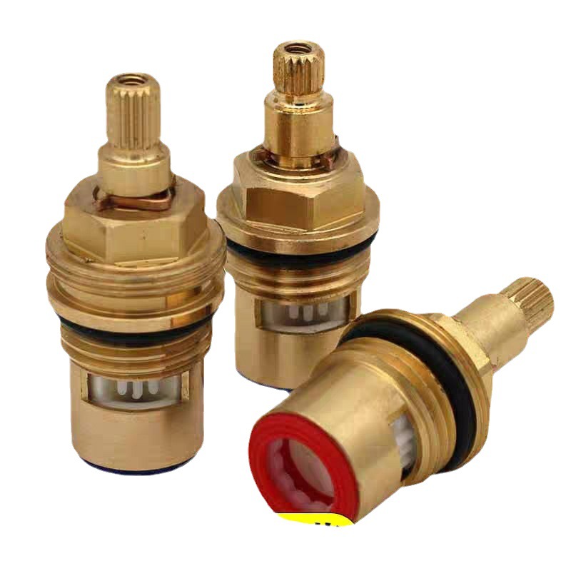 Hot and Cold Double-Open Faucet Valve Core 51 Long Double Teeth Thickeneded Bathtub Kitchen Faucet Valve Core Repair Accessories