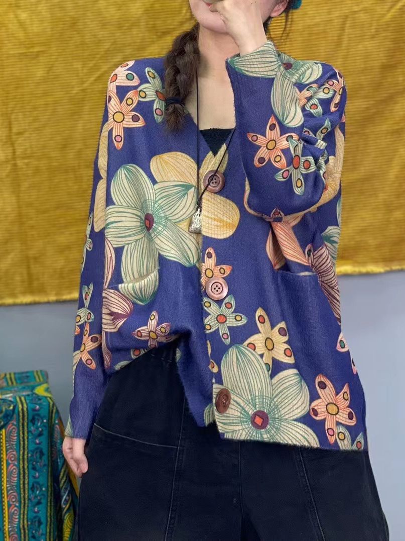 Cross-Border 2025 New Mink Velvet Knitted Sweater Women's Cardigan Jacket Fashion Casual V-Neck Top Women's Autumn Wholesale