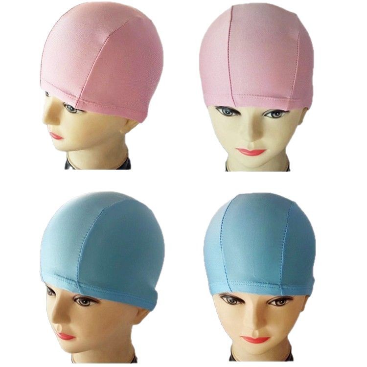 Factory direct wholesale adult swimming cap. The color. Solid Color Unisex Cloth Swimming Cap Swimming Cap