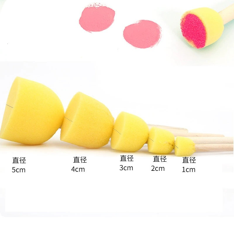 Children's Art Painting Mushroom Head Sponge Seal Kindergarten Painting Rubbing Stick Tool Graffiti Material