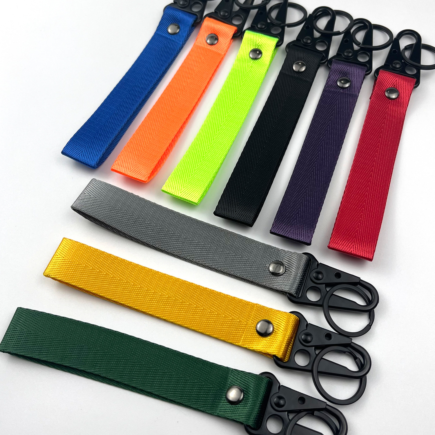 Factory direct wholesale solid color webbing without logo key modified lanyard key chain buckle can make LOGO