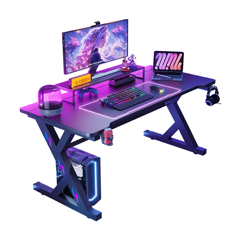 E-Sports Table Two-Segment Desktop Computer Table Home Can Be Equipped with Robotic Arm Carbon Fiber Internet Celebrity Game Office Desk