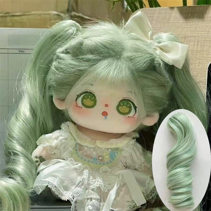 Cotton doll wig cartoon ponytail clip two-dimensional humanoid Doll Doll long curly hair factory in stock wholesale