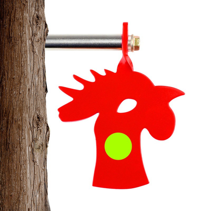Alloy Chicken Head Target Inserting Tree Target Outdoor Shooting Target Portable and Durable Hanging Thick Target 360 ° Rotating Metal Range