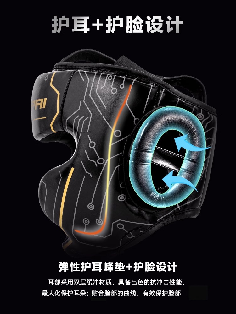 Boxing Helmet Professional Adult Kidsren Men and Women Sanda Fighting Headgear Muay Thai Taekwondo Hat Training Protective Gear