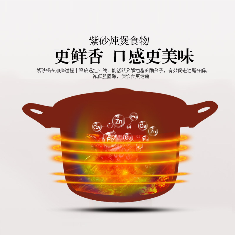 Wholesale Jane's Brand Open Flame Purple Clay Pot Household High Temperature Resistant Gas Electric Ceramic Stove Soup and Porridge Pot 4/5L