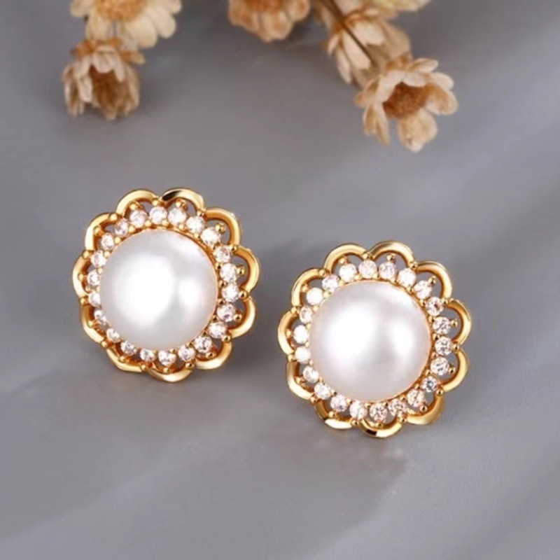 Freshwater Pearl suit Summer Korean Style Flower Three-Piece Set Fashion Elegant Joker Holiday Gift Jewelry Wholesale