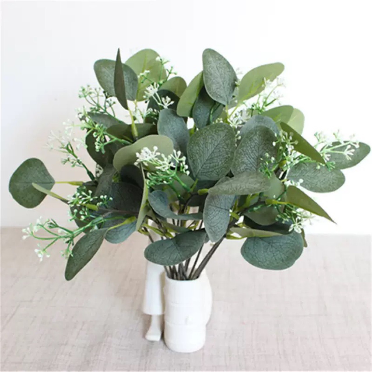 Simulated Flower Eucalyptus Leaf Cross-Border Flower Arrangement Table Decoration Eucalyptus Leaf Single with Fruit Simulated Eucalyptus