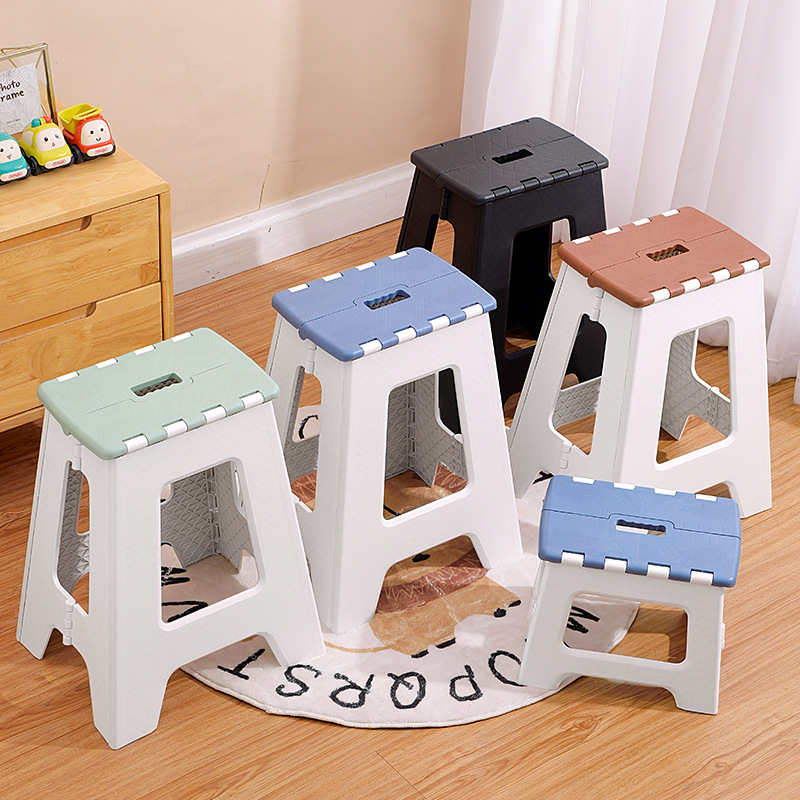 Plastic Folding Stool for Home Use, Sturdy and Durable High Stool, Thickened Children's Small Low Stool, Portable Fishing Chair, Outdoor Bench