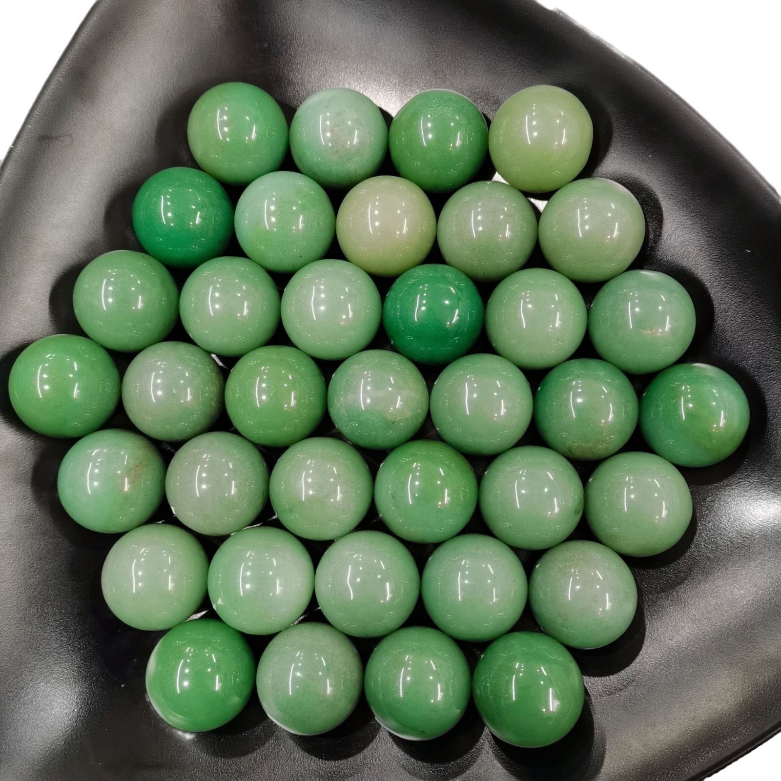 Natural Stone Crystal Ball Non-porous 25mm Ornaments Green East Mausoleum White Crystal Lapis Lapis Seven Star Array Feng Shui Ball Massage Ball