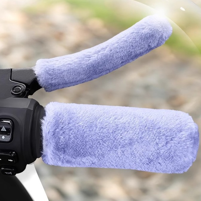 Electric Handlebar Cover Winter Cold-Proof and Warm Imitation Rabbit Plush Battery Car Motorcycle Handle Cover Universal Fleece-Lined Model