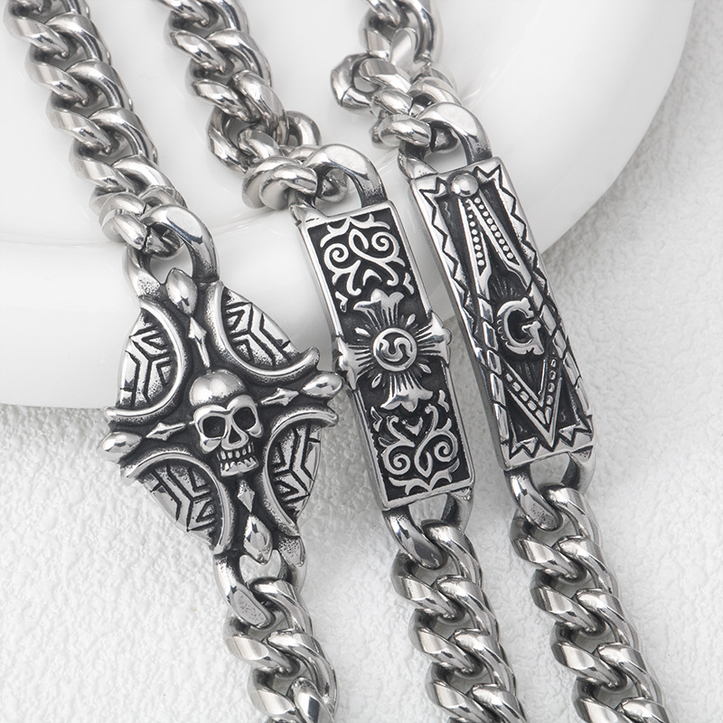 Processing earrings, accessories, jewelry rings and other European and American retro personality design fashion creative stainless steel titanium steel jewelry