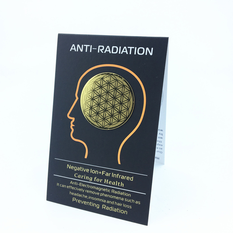 Amazon supplies 24k golden hollow radiation mobile phone stickers metal radiation computer stickers EMR