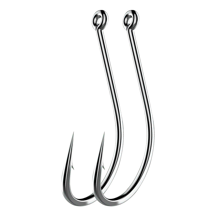 Guan fu pill world hook crooked mouth barbed sea rod sea fishing hook with ring with ring circle large bulk fishing hook wholesale