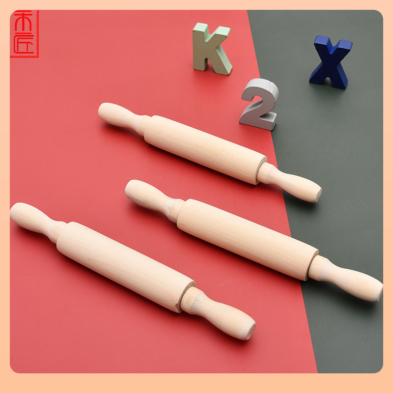 Деревянные инструменты для выпечки для детей, мини-скалка, неокрашенная маленькая скалка, роликовая скалка для пельменей