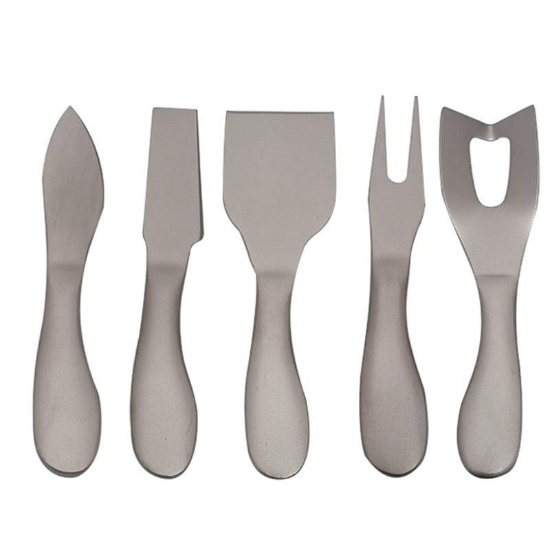 Stainless Steel Cheese Knife Cheese Knife TI Titanium Purified Butter Cutter Cheese Corner Knife Butter Knife Bread Fruit Knife and Fork