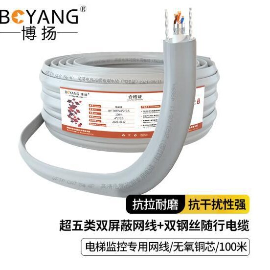 Boyang BY-THSYV4 * 2*0.5 специальный сетевой кабель для мониторинга лифтов класса 5 двойной экранированный