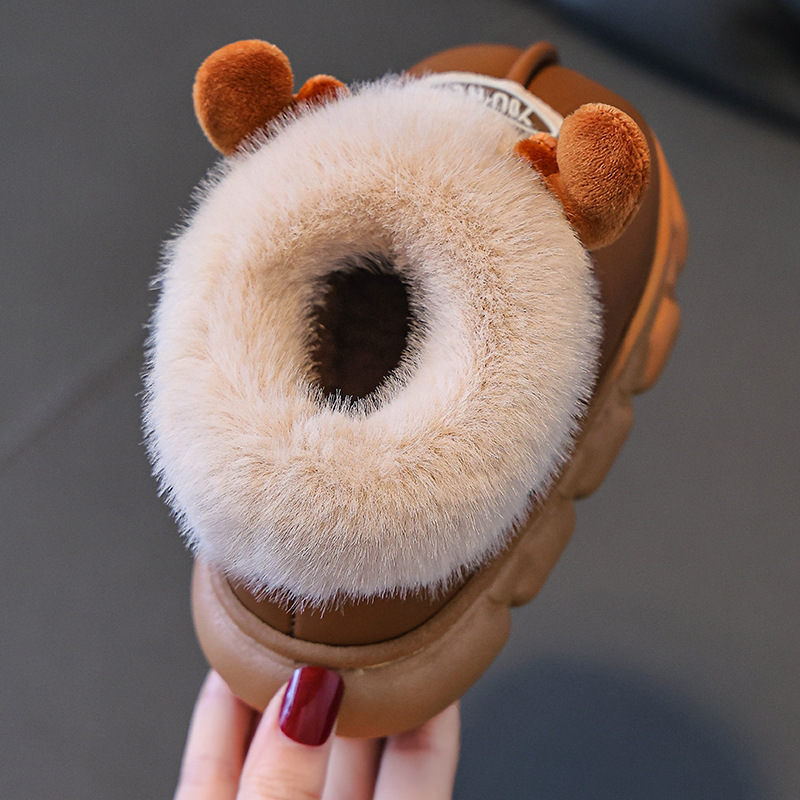 2025 Winter Kidsren's Cotton Shoes for Boys and Girls Cartoon Cute 1-9 Years Old Home Indoor Non-Slip Warm Waterproof Cotton Slippers