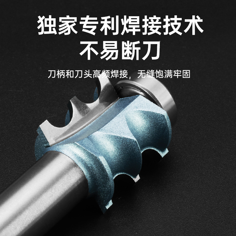 Wave Double Bead Carving Knife 1/2 Handle Electric Wood Milling Router Decorative Woodworking Line Double Arc Knife Special-Shaped Bead Carving Knife