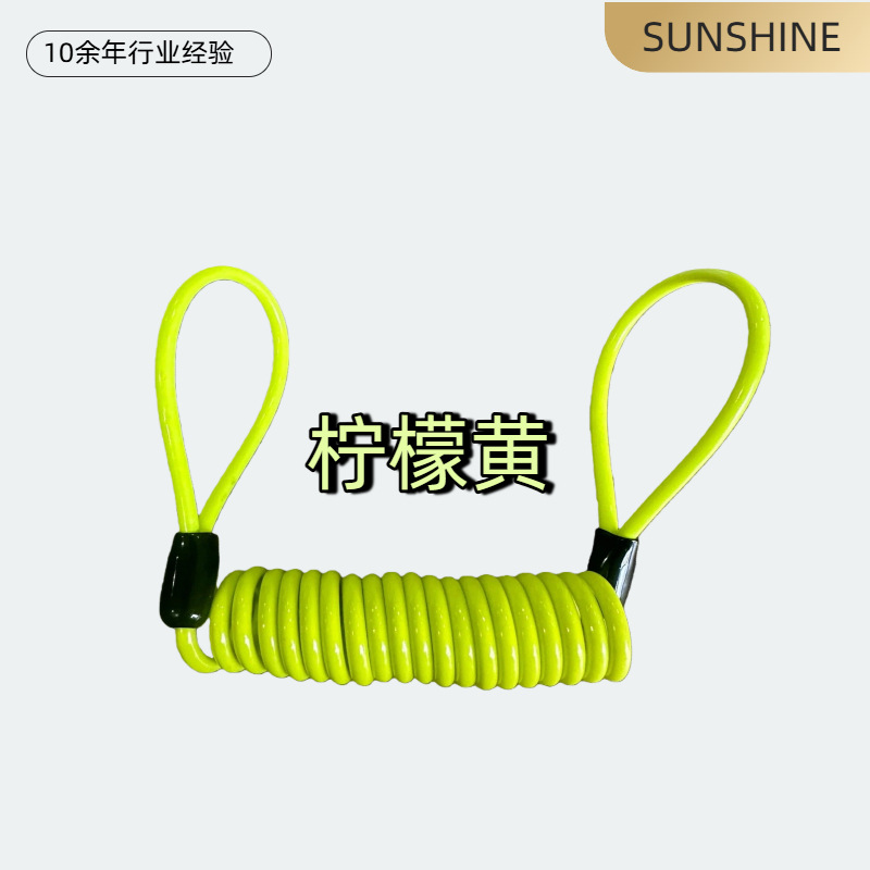 In-Stock Helmet Motorcycle Disc Brake Lock Anti-Theft Reminder Rope Mountain Bike Password Lock Steel Wire Spring Rope Wholesale