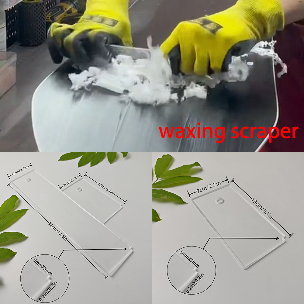 Ski Care Tools, Acrylic Ski Cleaning, Snowboard and Double Board Wax to Increase Friction, Wax Scraping Board