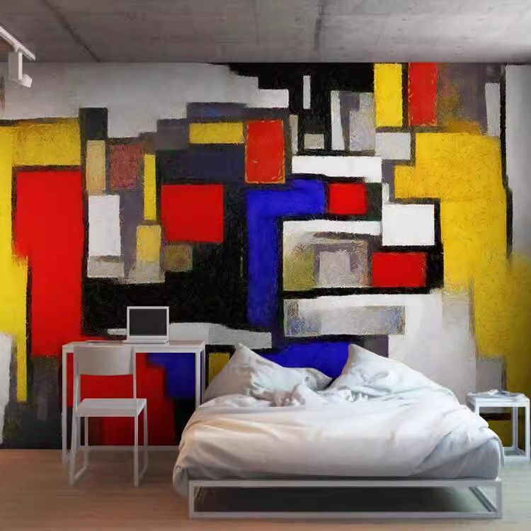 Abstract Art Oil Painting Wallpaper 2024 New Popular Bedroom Tv Wall Cloth Background Wall Graffiti Wallpaper High-End