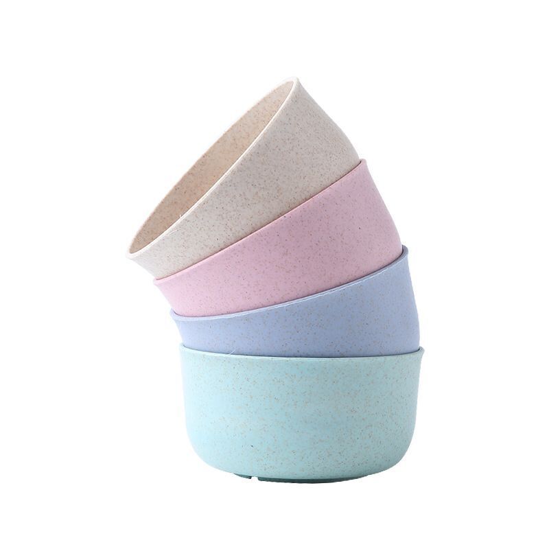 Wheat Straw Household Outdoor Anti-fall Soup Bowl Rice Bowl Round Bowl Children's Tableware Wheat Clinker Bowl Factory for Wholesale
