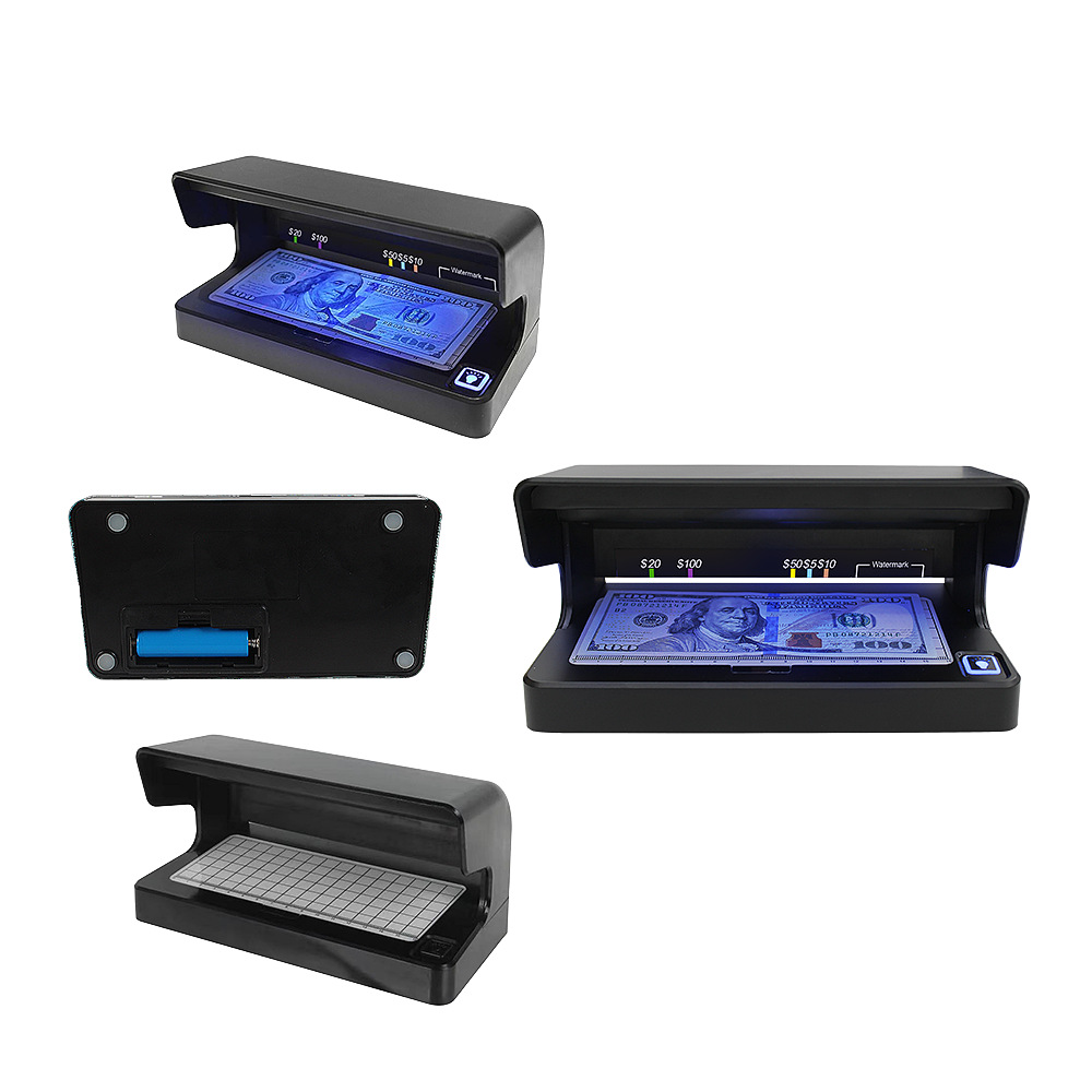 Small Mini Desktop Banknote Detector Battery Model Portable Purple Watermark Multi-National Currency Fluorescent Lamp Banknote Detector