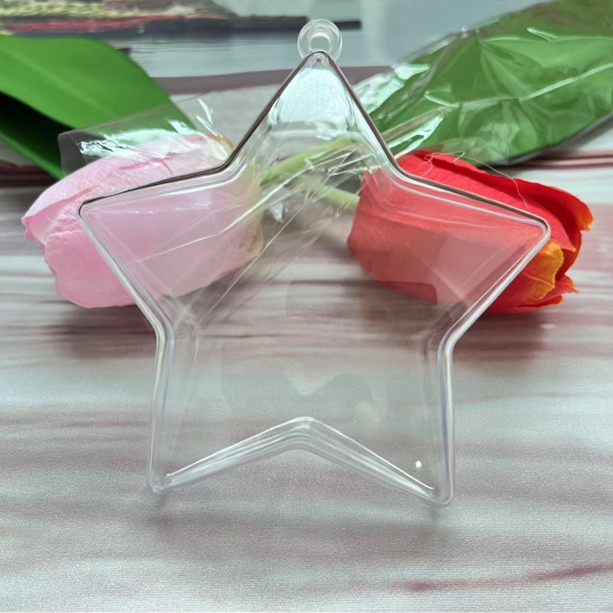 Прозрачный пятиконечный звезда акриловый шар пластиковый шар оболочка с открыванием и закрыванием полый шар подвеска детский сад экологическое создание Рождество