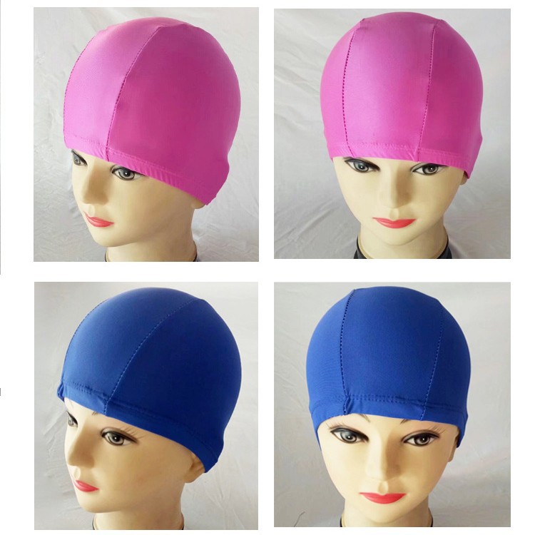 Factory direct wholesale adult swimming cap. The color. Solid Color Unisex Cloth Swimming Cap Swimming Cap