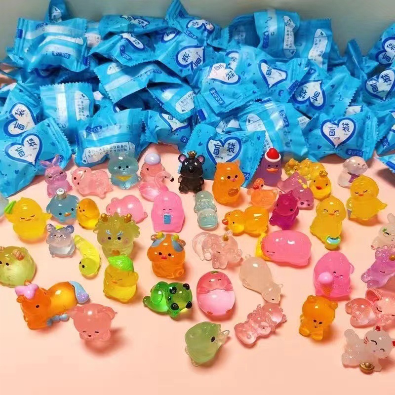 Luminous Miniature Blind Animal Blind Bag Mini Tiger Rabbit Doll Model Toy Simulation Item Boys Girls Blind Box