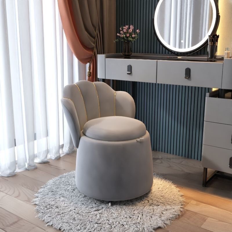 Nordic Makeup Stool Light Luxury Dressing Table Internet Celebrity Backrest Chair Cute Bedroom Modern Minimalist Ins Style