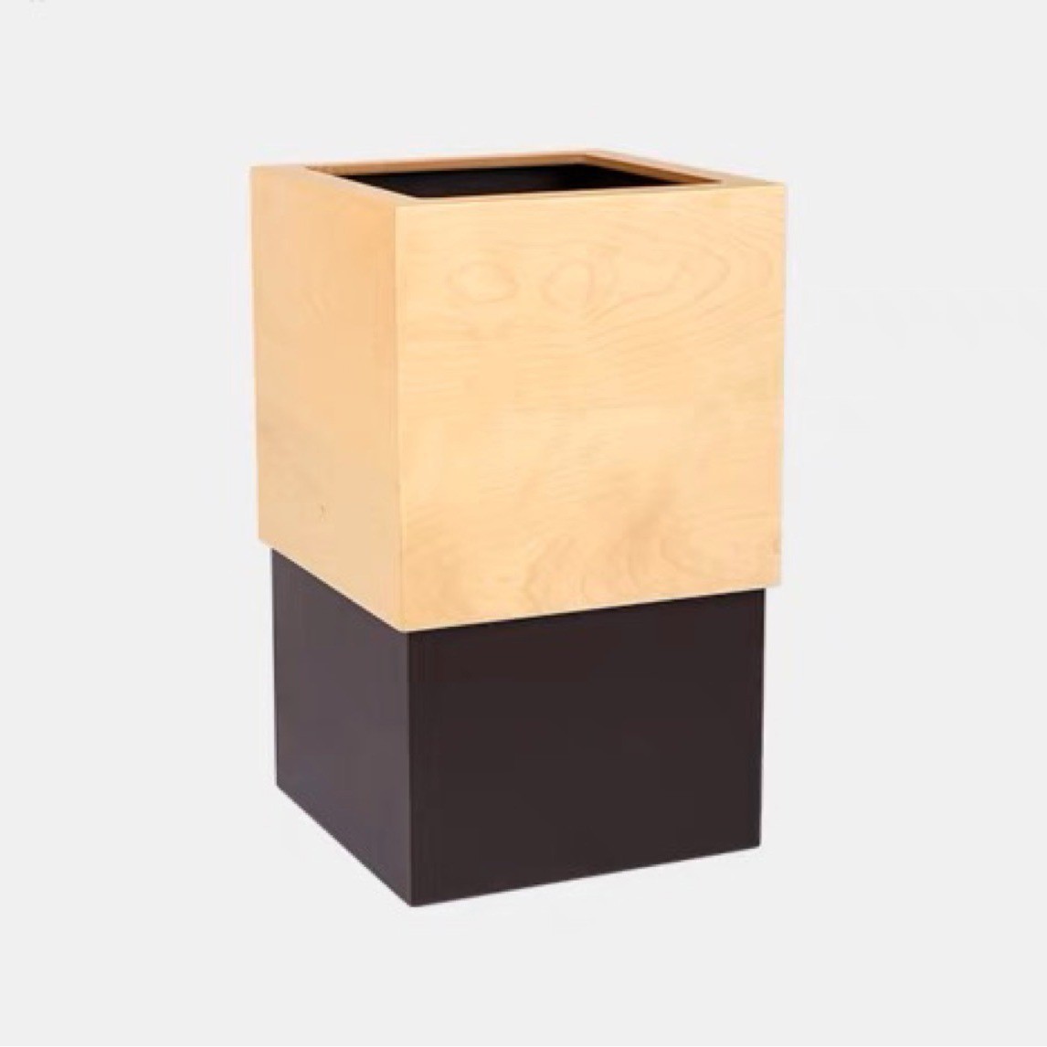 Danish Style Hotel Trash Bin Household Living Room Bathroom High-grade Square Wooden Simple Creative Paper Basket with Lid