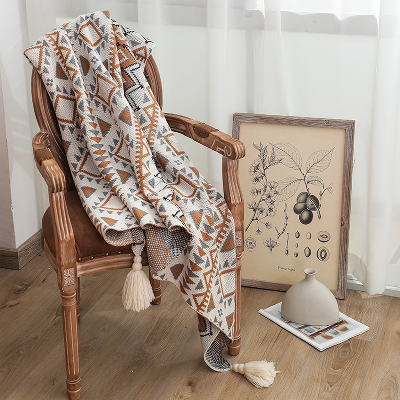 Navajo Daylight Blanket Thickened Knitted Bohemian Office Nap Air-conditioning Blanket Sofa Blanket Baby Blanket
