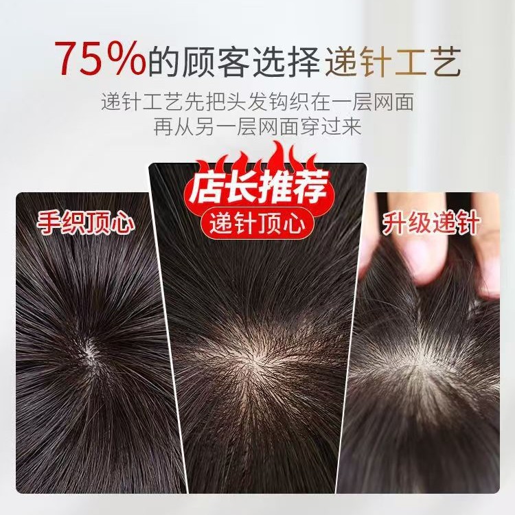 Wig Women's Full Head Cover Real Hair Bobo Head Hanging Ear Short Hair Age-reducing Summer Thin Fashionable Middle-aged Mother's Wig Cover