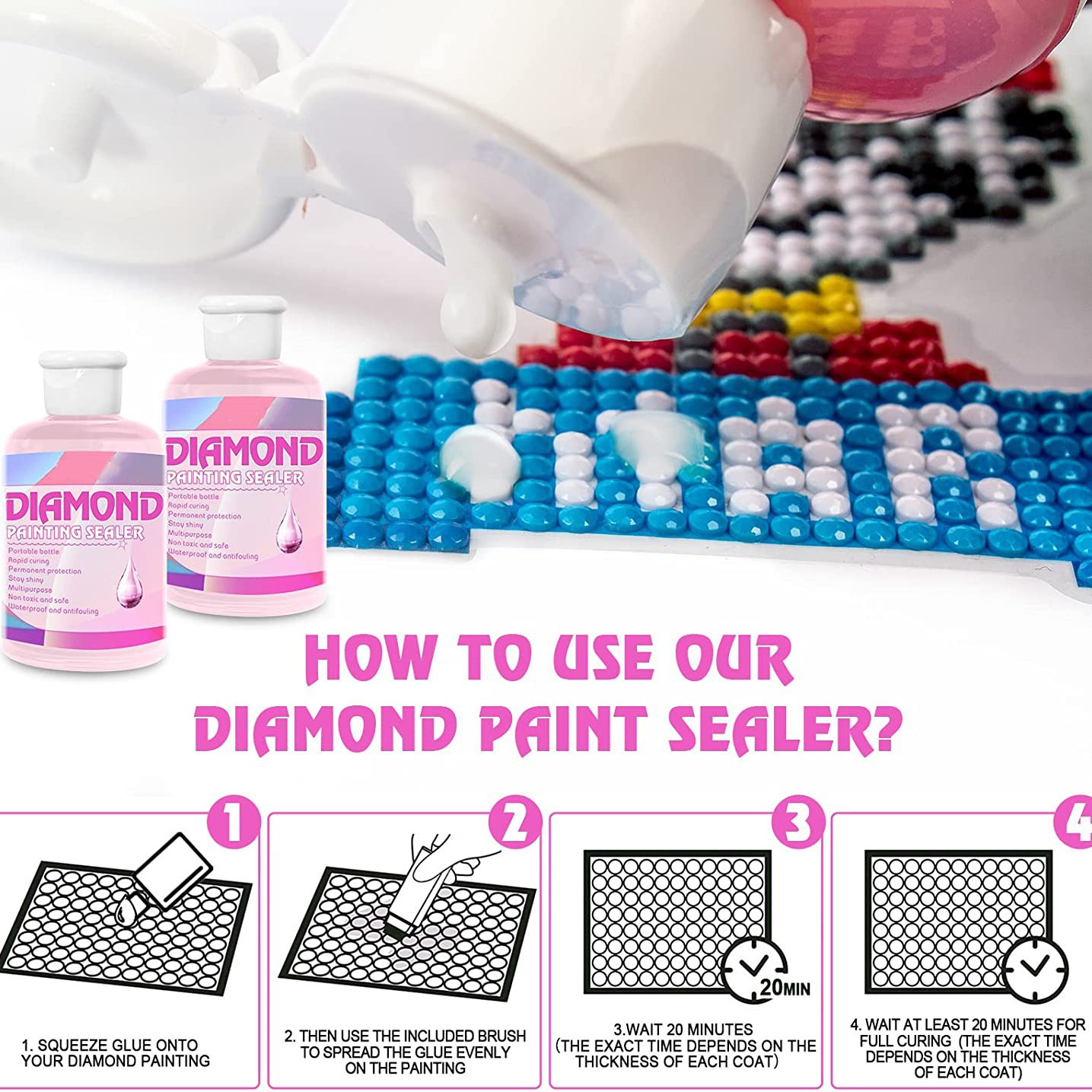 DIY Diamond painting protective agent oil painting sealant glue foreign trade new diamond painting embroidery anti-release brightening agent