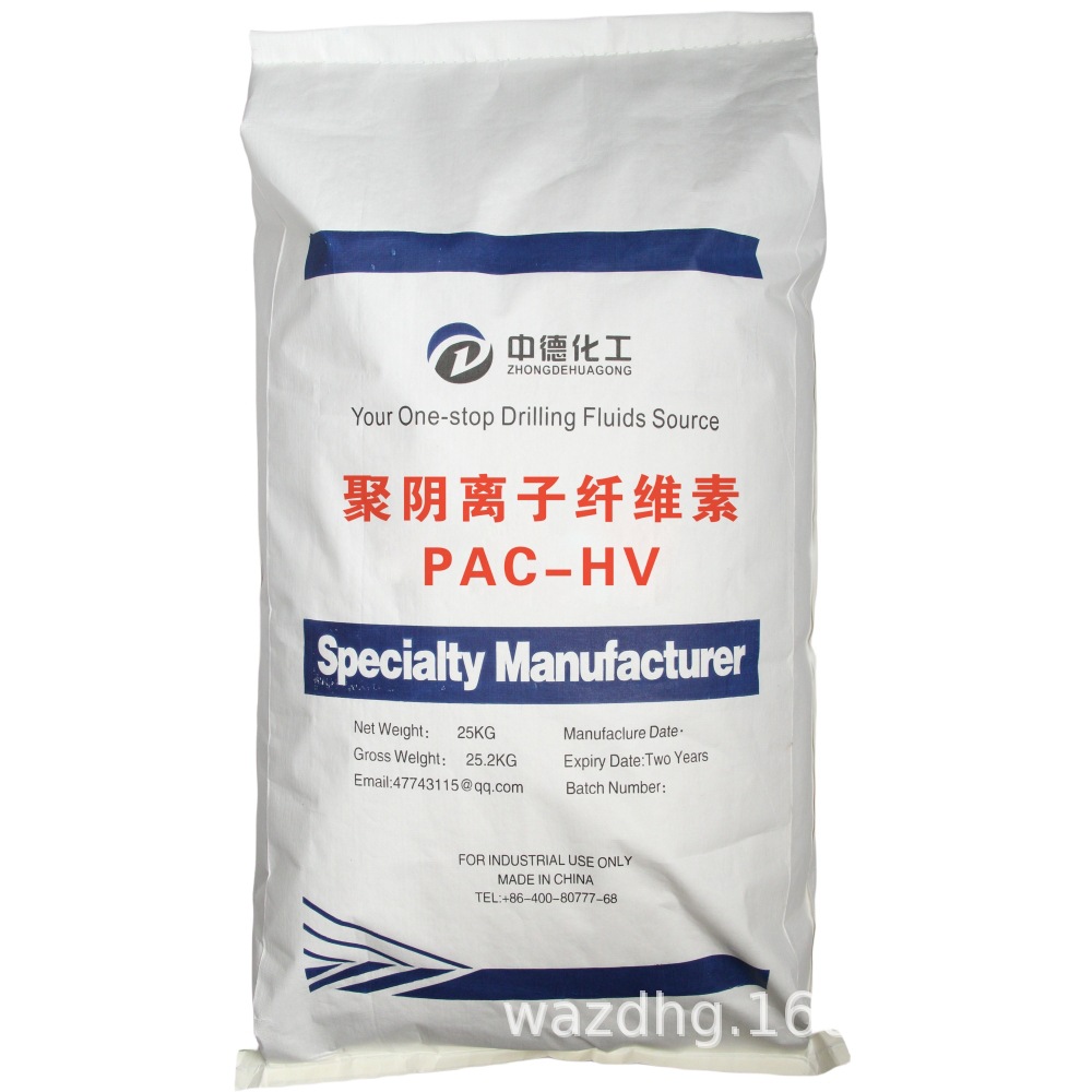 Полианионная целлюлоза PAC-HV, высоковязкая целлюлоза как агент для снижения потерь воды при бурении нефти