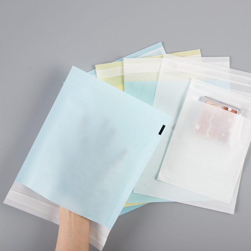 Glassine Paper Bag, Ziplock Bag, Plastic-Free Clothing Packaging Bag, Printed Wax Paper Bag, Biodegradable Transparent Paper Bag