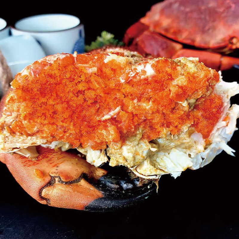 Extra Large Bread Crab with Yellow Paste, Fresh Sea-Caught Cooked Frozen Large Crab, Sea Crab, Golden Crab, Seafood and Aquatic Products Wholesale