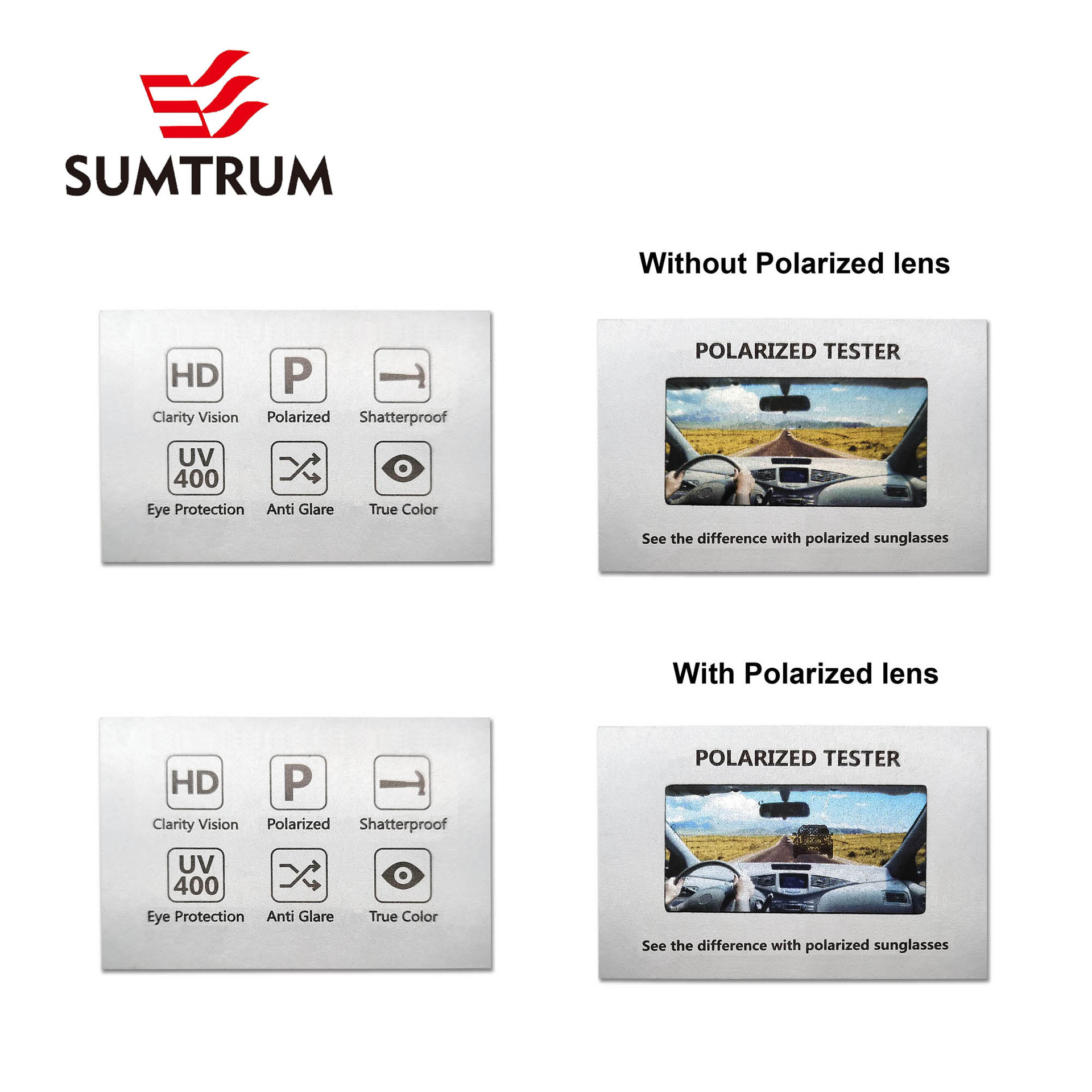 Spot English Polarized Test Polaroid Paper Card Glasses Accessories Polarized Glasses Sunglasses Test Card