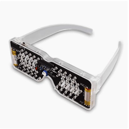 Voice-Controlled Led Luminous Glasses Production Kit, Light-Emitting Diode Flashing Digital Parts, Fun DIY Welding Practice