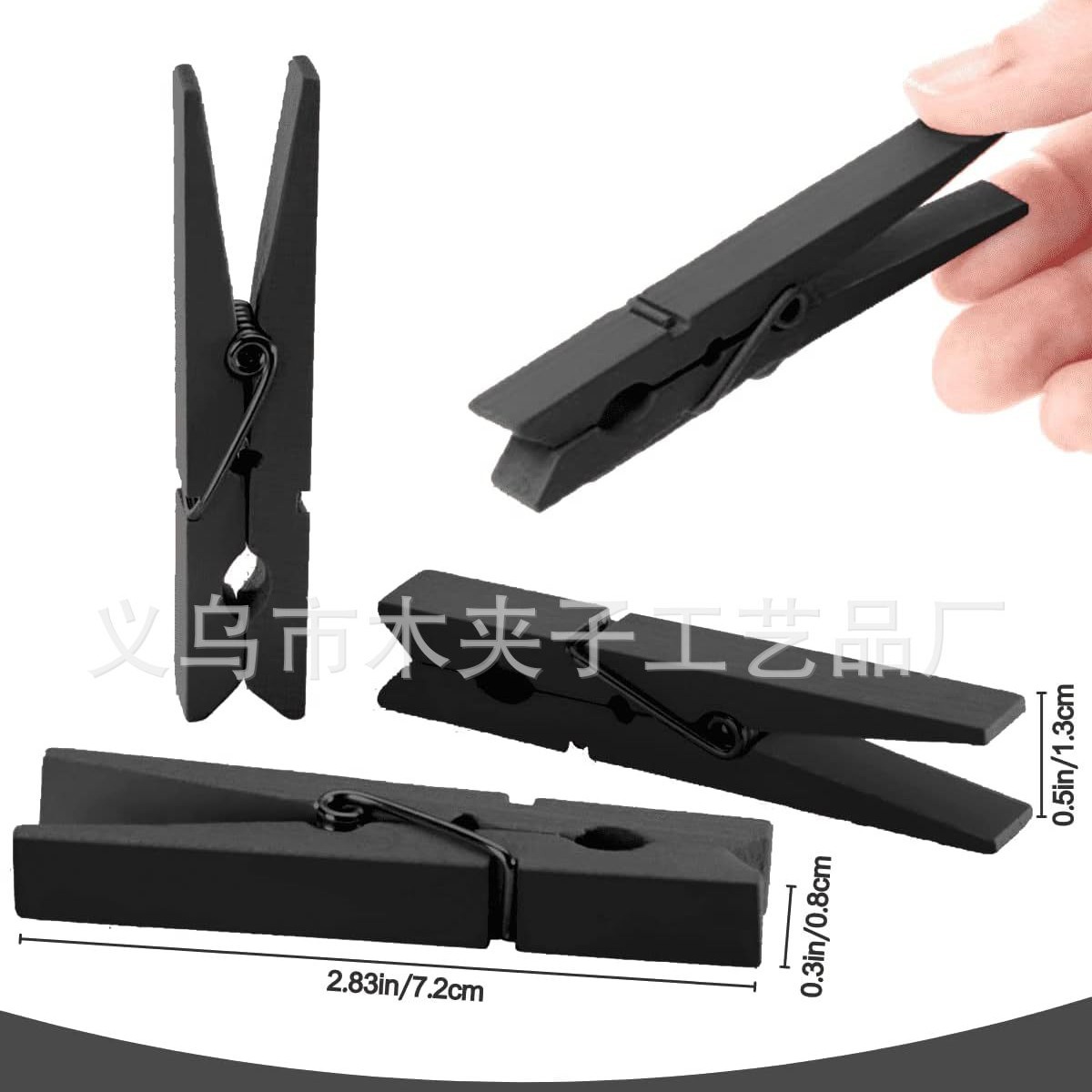 Cross-border supply 7.2cm color wooden clip small clip wooden photo clip ten color multi-color rainbow color wooden clothes clip