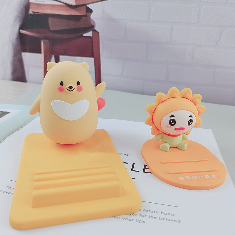 PVC Soft Rubber Three-dimensional Mobile Phone Bracket Creative Gift Personality Cartoon Doll Desktop Lazy Mobile Phone Bracket