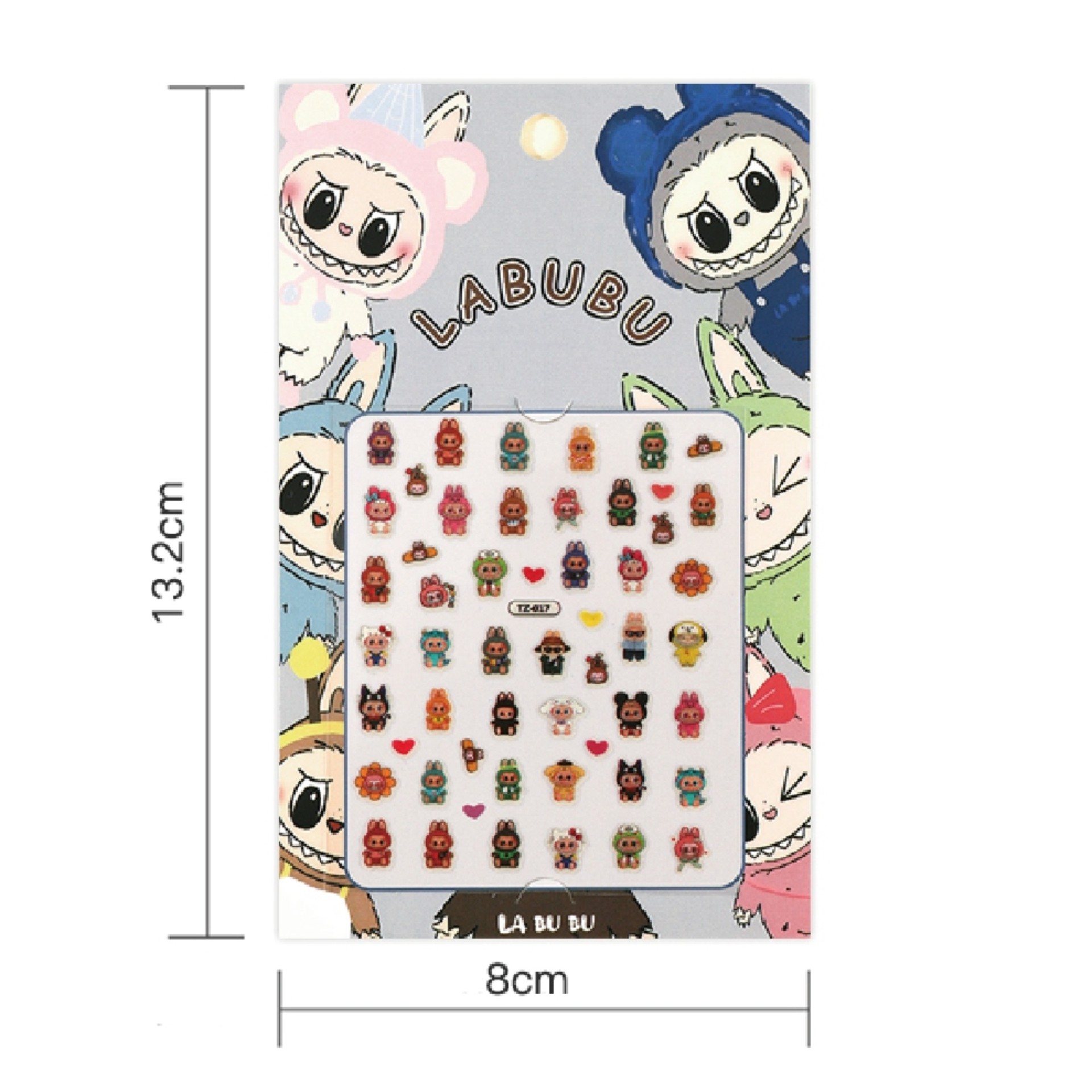 Labubu 5D Luminous Nail Stickers Kidsren's Cartoon Girl Kuromi Stickers Waterproof Decorative Stickers Nail Art Decals